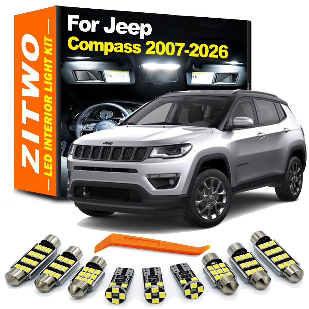 AutoGlowLED Canbus LED Interior Light Kit for Jeep Compass 2007-2026