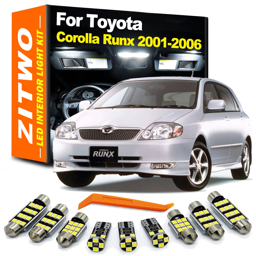 AutoGlowLED 8Pcs LED Interior Light Kit for Toyota Corolla Runx 2001-2006