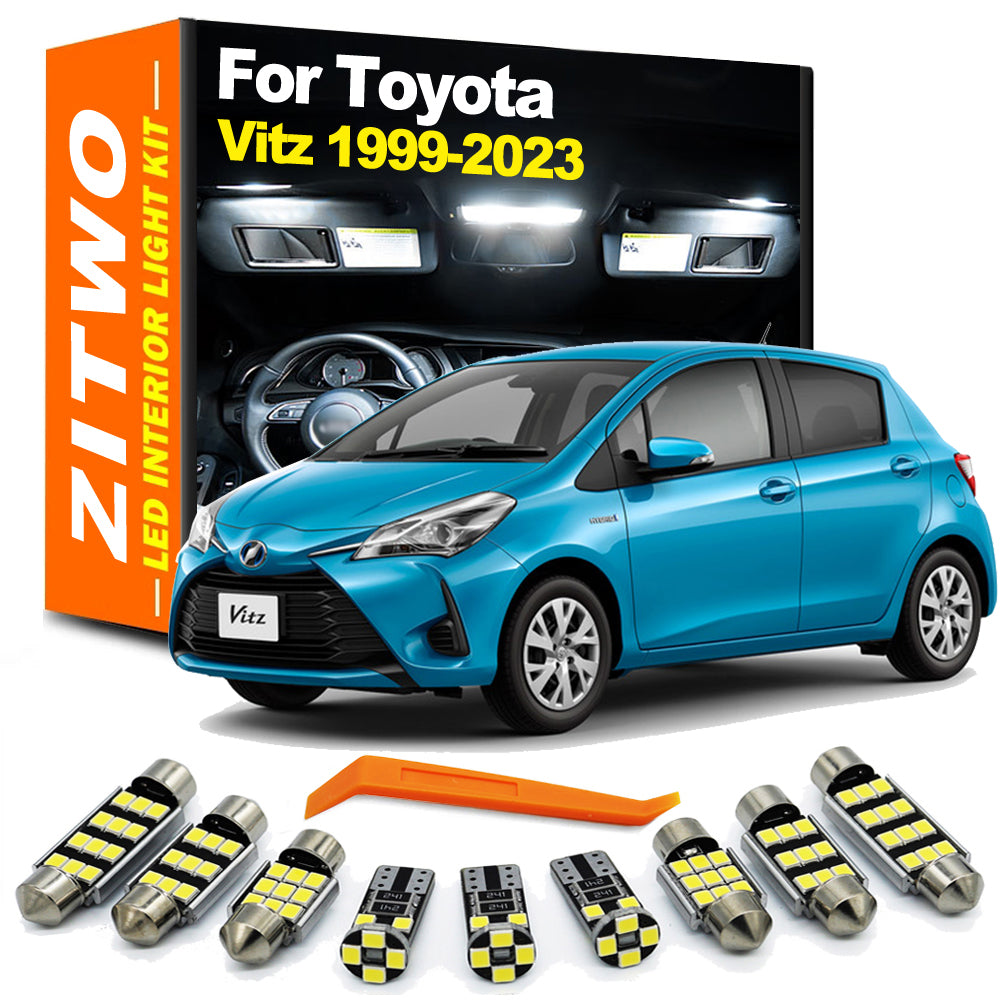 AutoGlowLED LED Interior Light Kit for Toyota Vitz 1999-2023 Dome Map Trunk License Plate