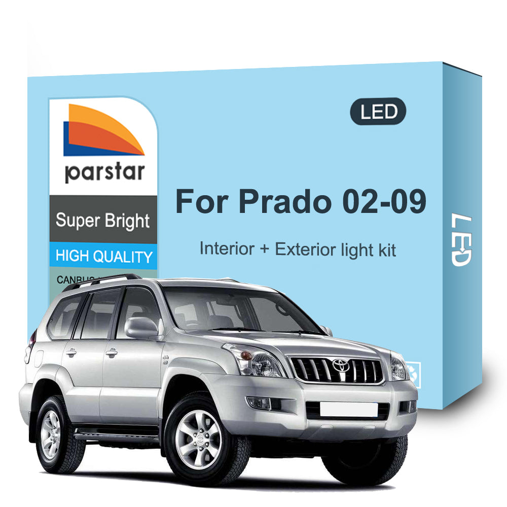 AutoGlowLED LED Interior Light Kit for Toyota Prado 120 LC120 2002-2009, 6000K White, 15 Pc