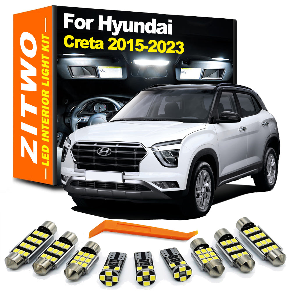 AutoGlowLED 11Pcs LED Interior Light Kit for Hyundai Creta 2015-2023