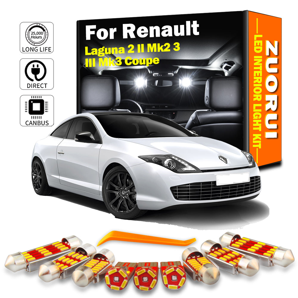 AutoGlowLED Canbus LED Interior Light Kit for Renault Laguna 2 3 Coupe