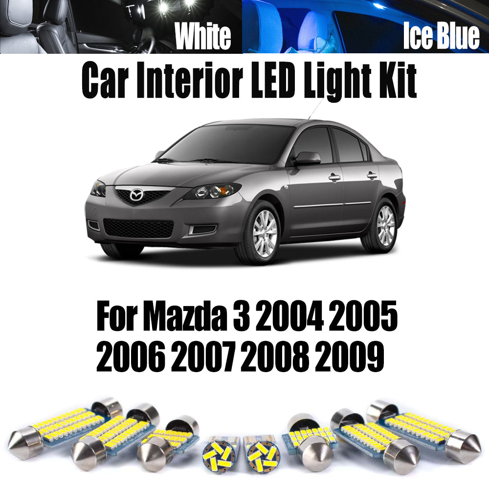 AutoGlowLED Canbus LED Interior Light Kit for Mazda 3 2004-2009, 8Pcs