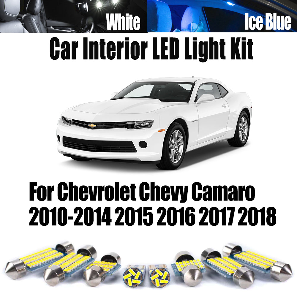 AutoGlowLED 8Pcs Canbus LED Interior Light Kit for Chevy Camaro 2010-2018