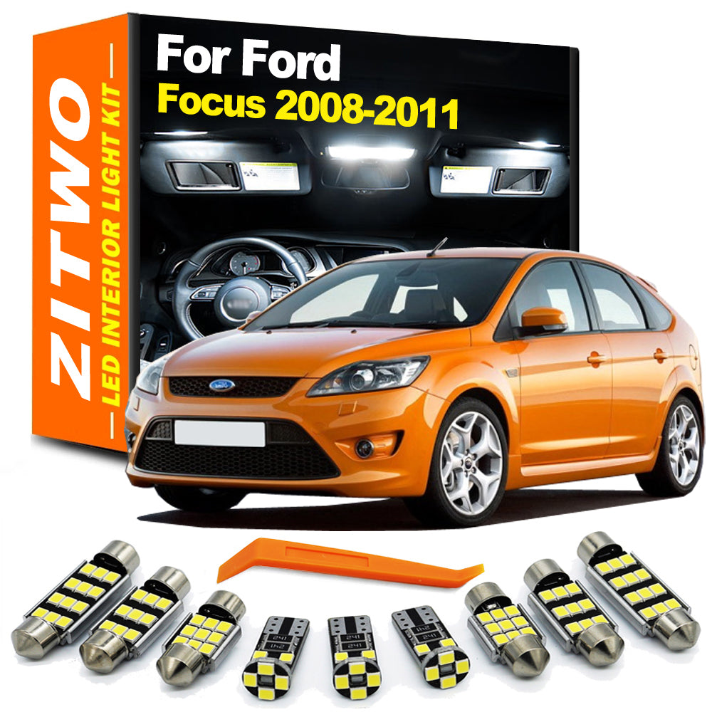 AutoGlowLED 14Pcs LED Interior Light Bulb Kit for Ford Focus MK2 2008-2011