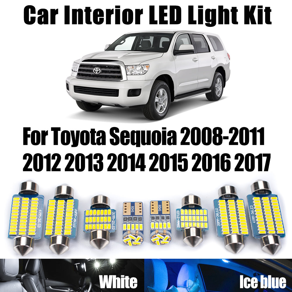 AutoGlowLED 13Pc LED Interior Light Kit for Toyota Sequoia 2008-2017 Canbus
