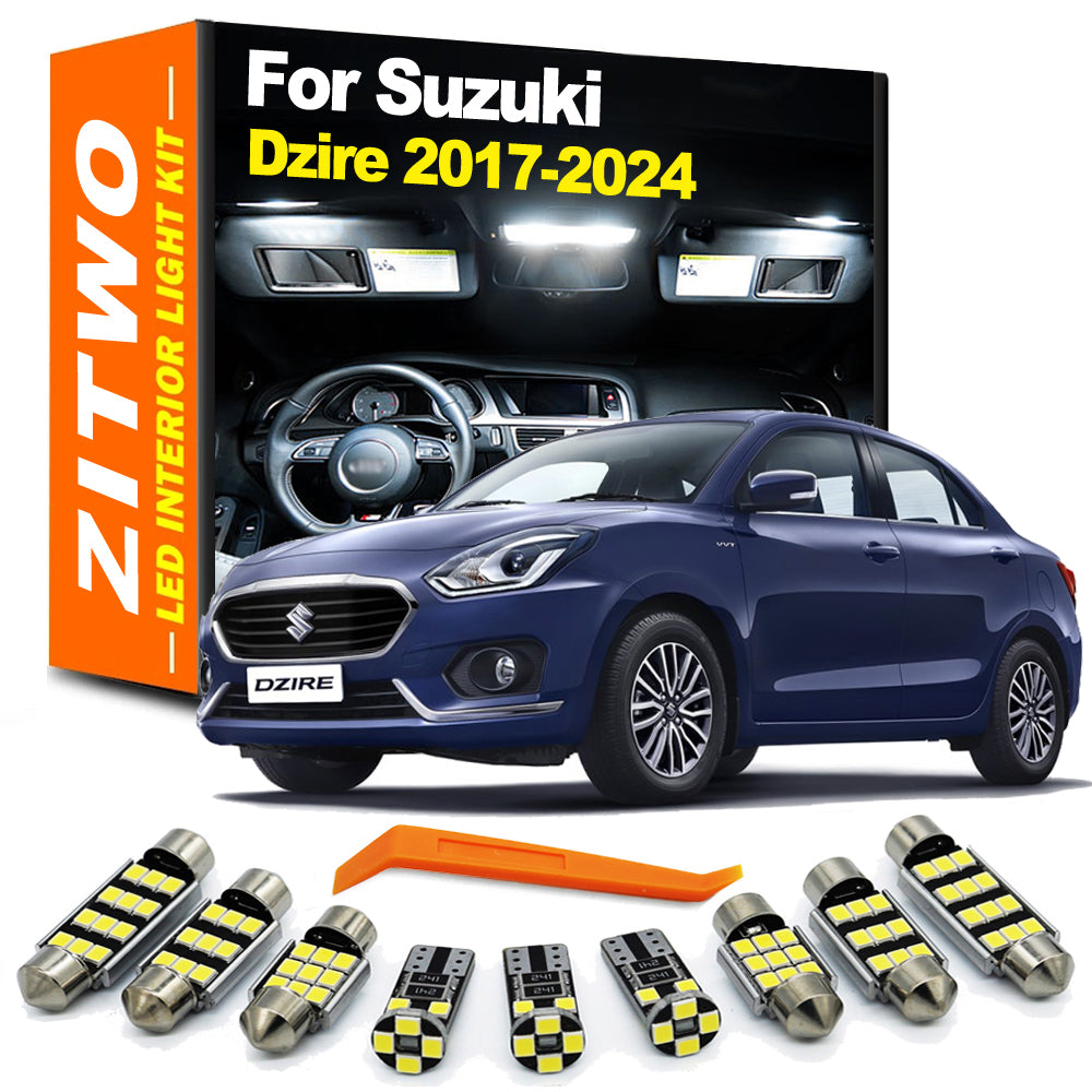 AutoGlowLED 10Pcs Canbus LED Interior Light Kit for Suzuki Dzire 2017-2024