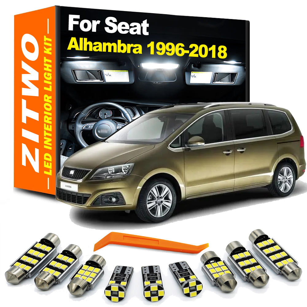 AutoGlowLED 22Pcs LED Interior Light Kit for Seat Alhambra 1996-2018