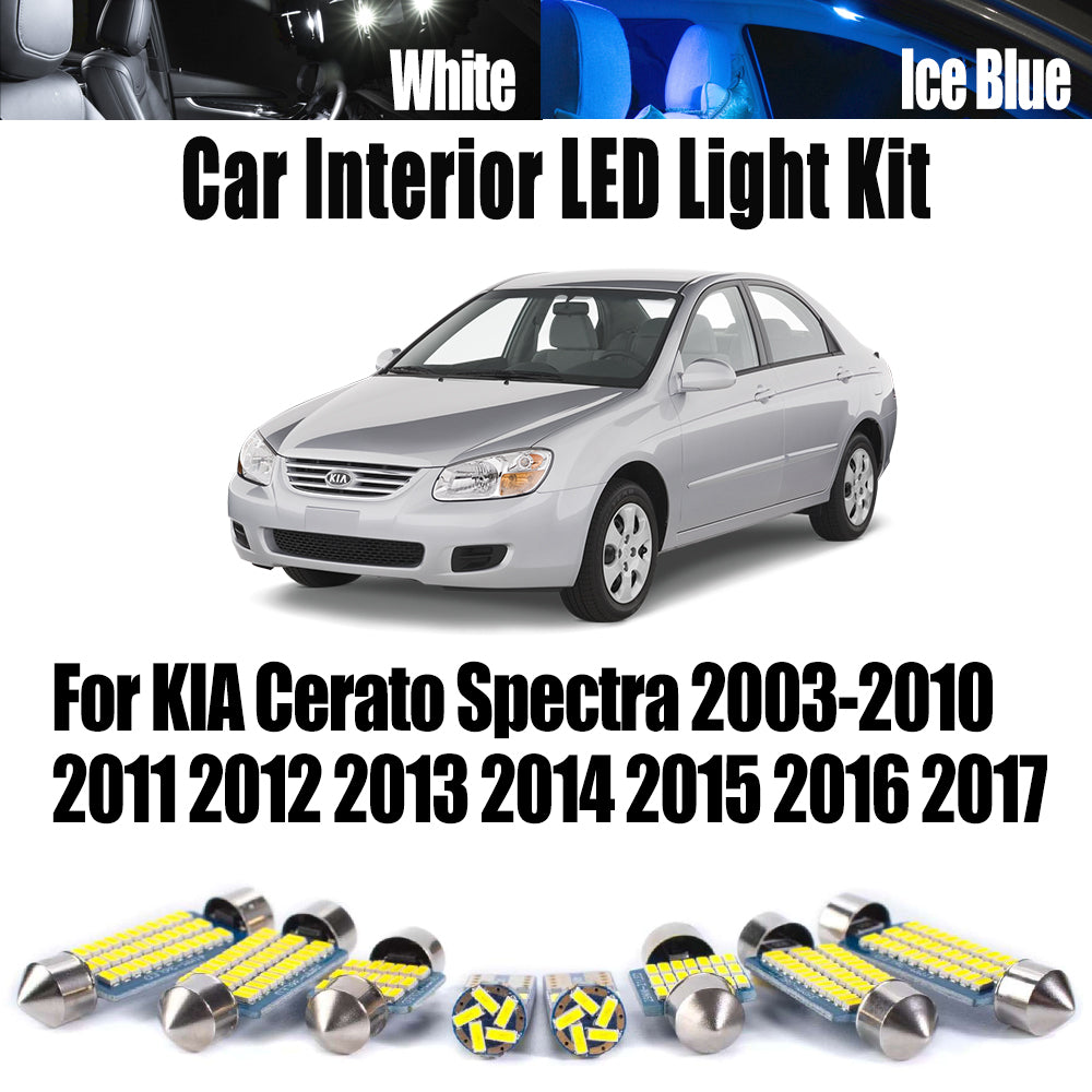 AutoGlowLED Canbus LED Interior Light Kit for KIA Cerato Spectra 2003-2017 Error Free