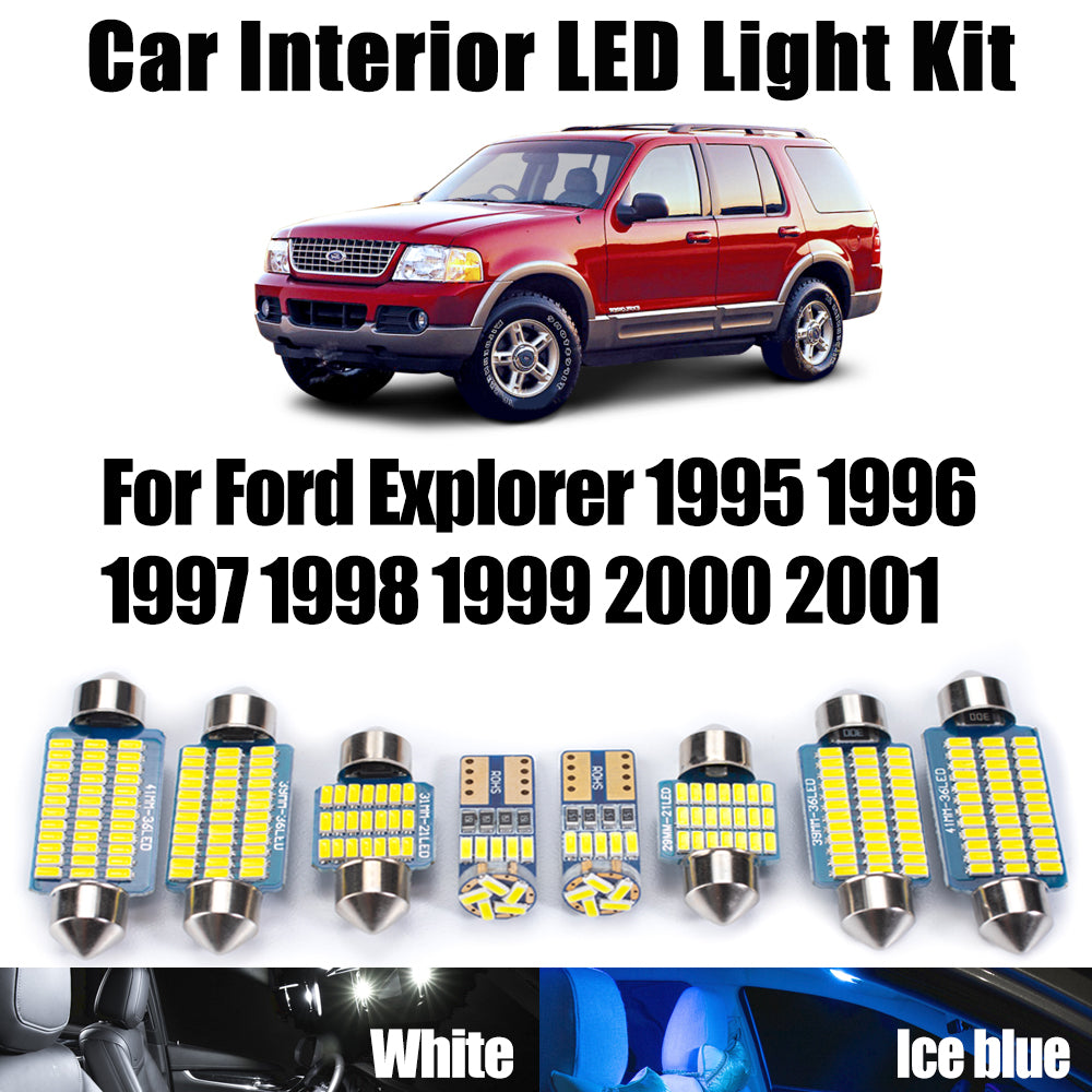 AutoGlowLED 11Pcs Canbus LED Interior Light Kit for Ford Explorer 1995-2001