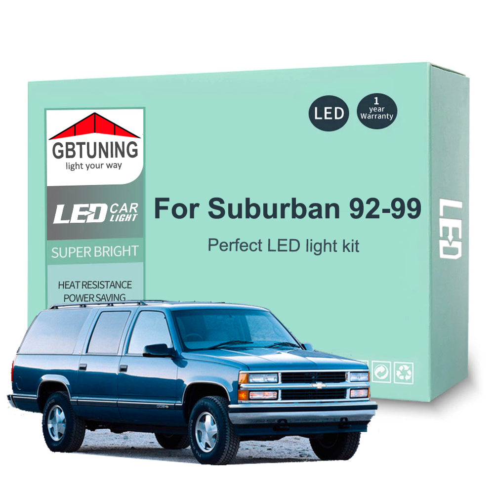 AutoGlowLED 14Pcs Canbus LED Interior Light Kit for Chevy Suburban 1992-1999
