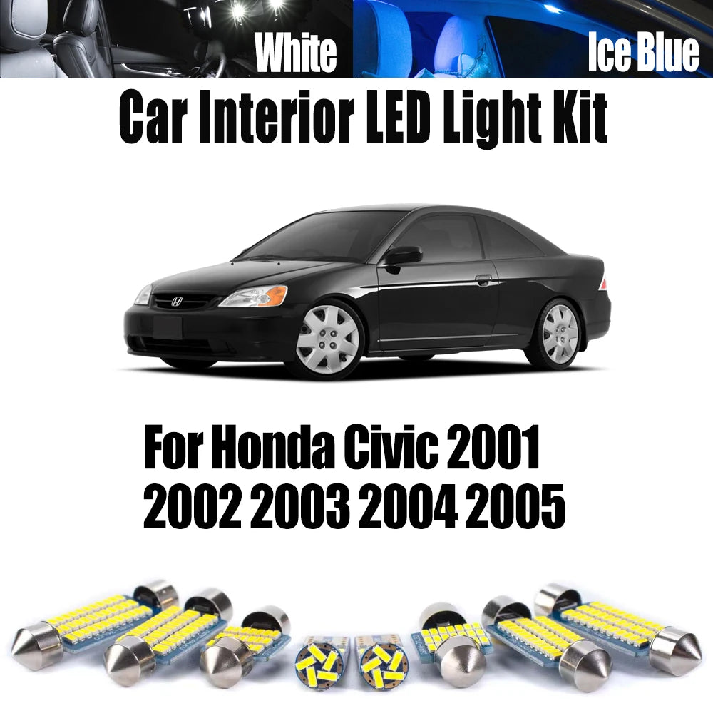 AutoGlowLED 11Pcs LED Interior Light Kit for Honda Civic 2001-2005 Canbus