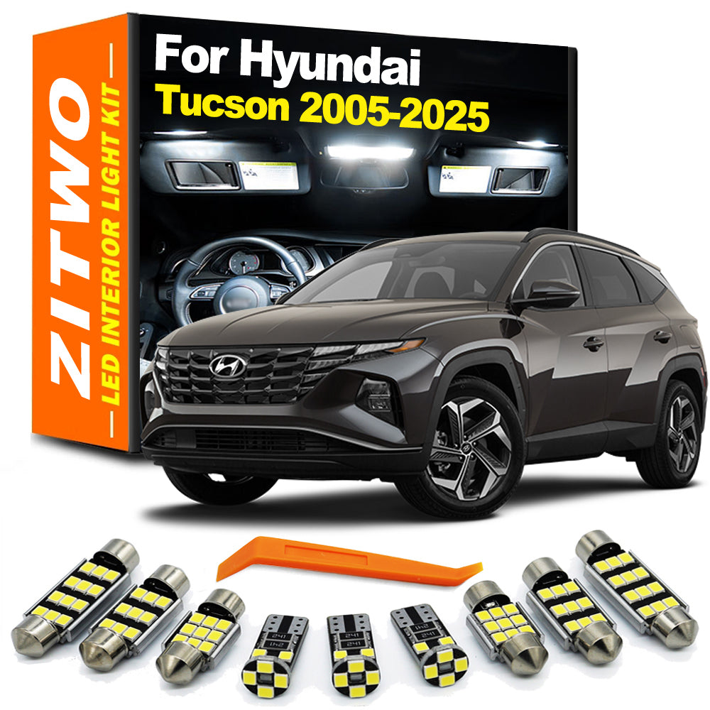 AutoGlowLED Hyundai Tucson LED Interior Light Kit 2005-2025 Dome Map Bulbs