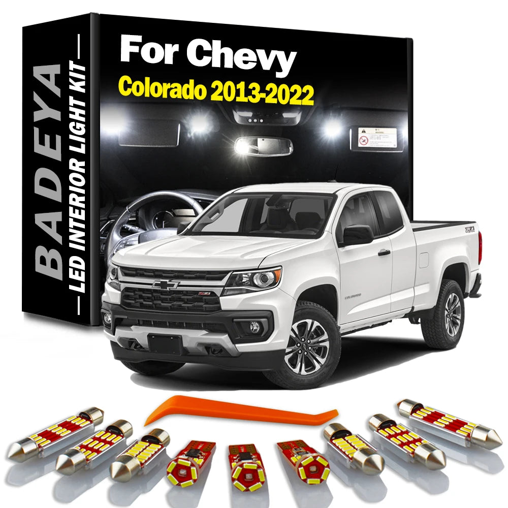 AutoGlowLED 15Pc Interior LED Light Kit for Chevy Colorado 2013-2022