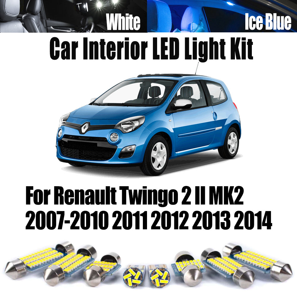 AutoGlowLED 11Pc LED Interior Light Kit for Renault Twingo 2 II MK2 2007-2014