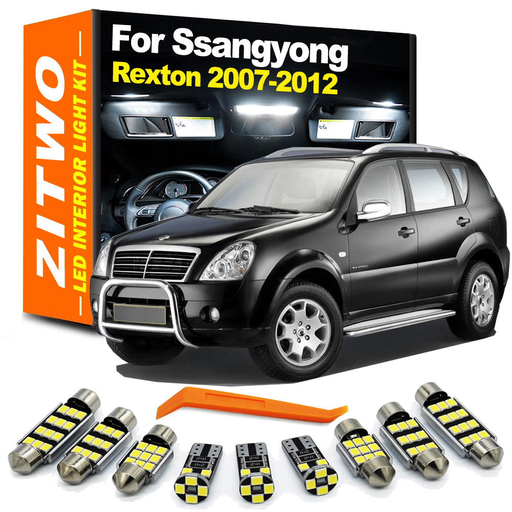 AutoGlowLED 11Pcs LED Interior Light Kit for Ssangyong Rexton 2007-2012