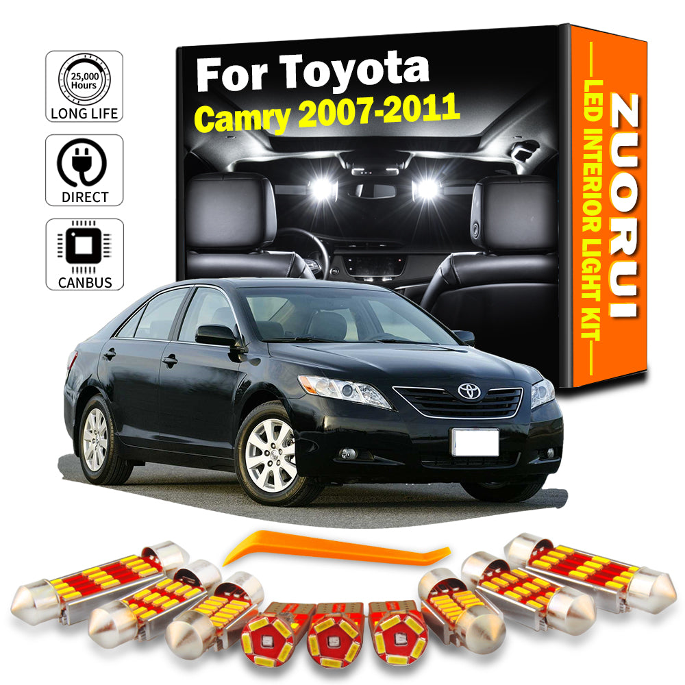 AutoGlowLED 14Pc LED Interior Light Kit for Toyota Camry XV40 2007-2011 Canbus