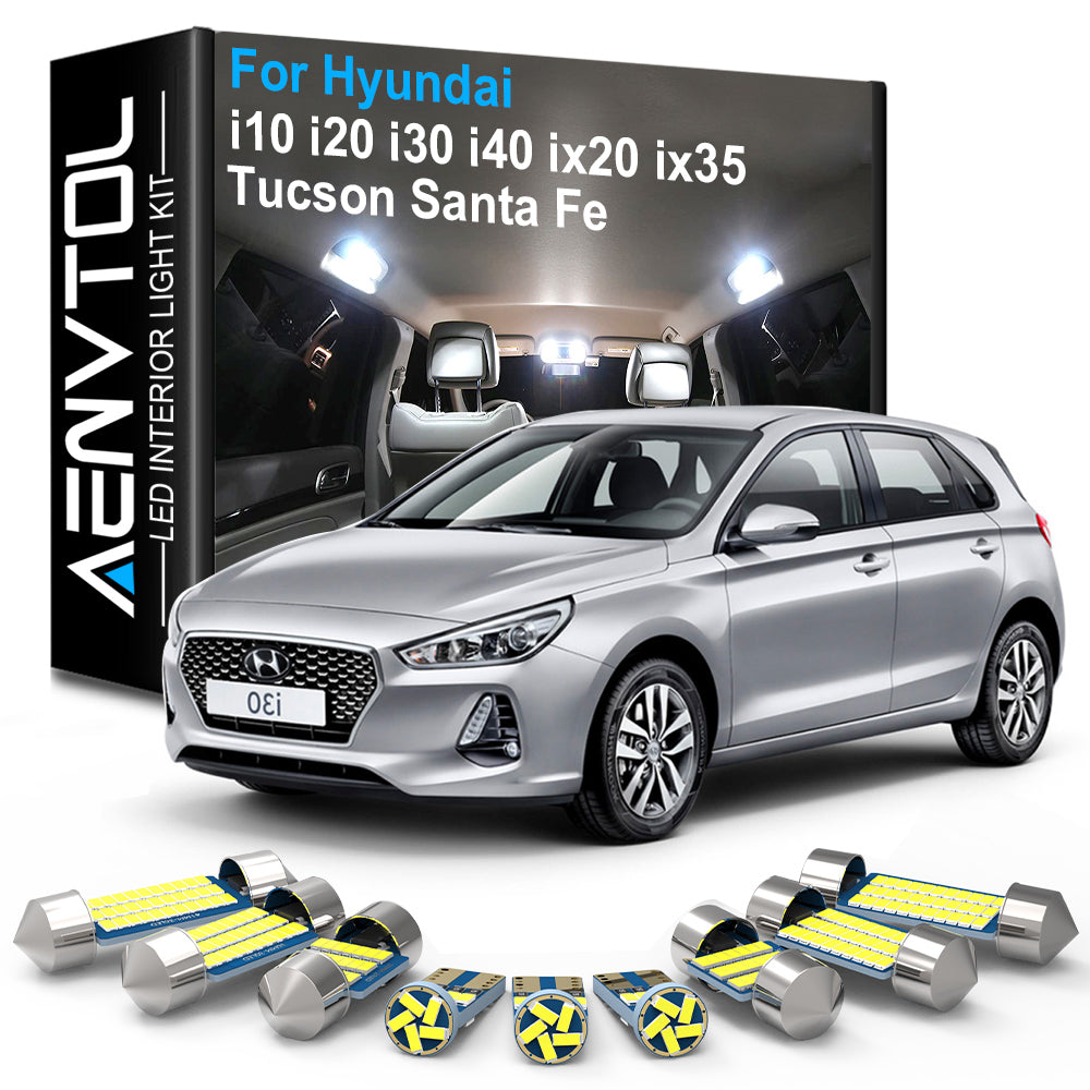 AutoGlowLED Car LED Interior Light Kit Canbus for Hyundai I10 I20 I30 I40 IX20 IX35 Tucson Santa Fe