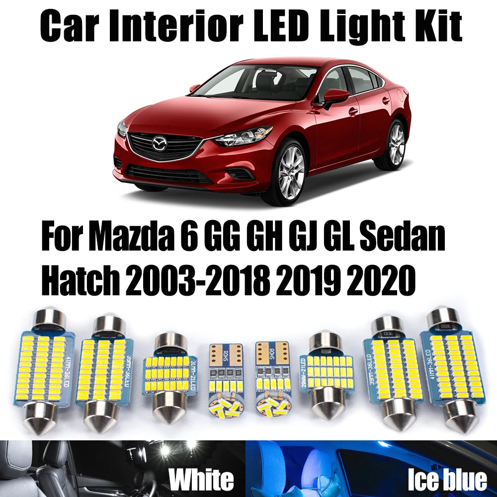 AutoGlowLED Canbus LED Interior Light Kit for Mazda 6 GG GH GJ GL 2003-2020