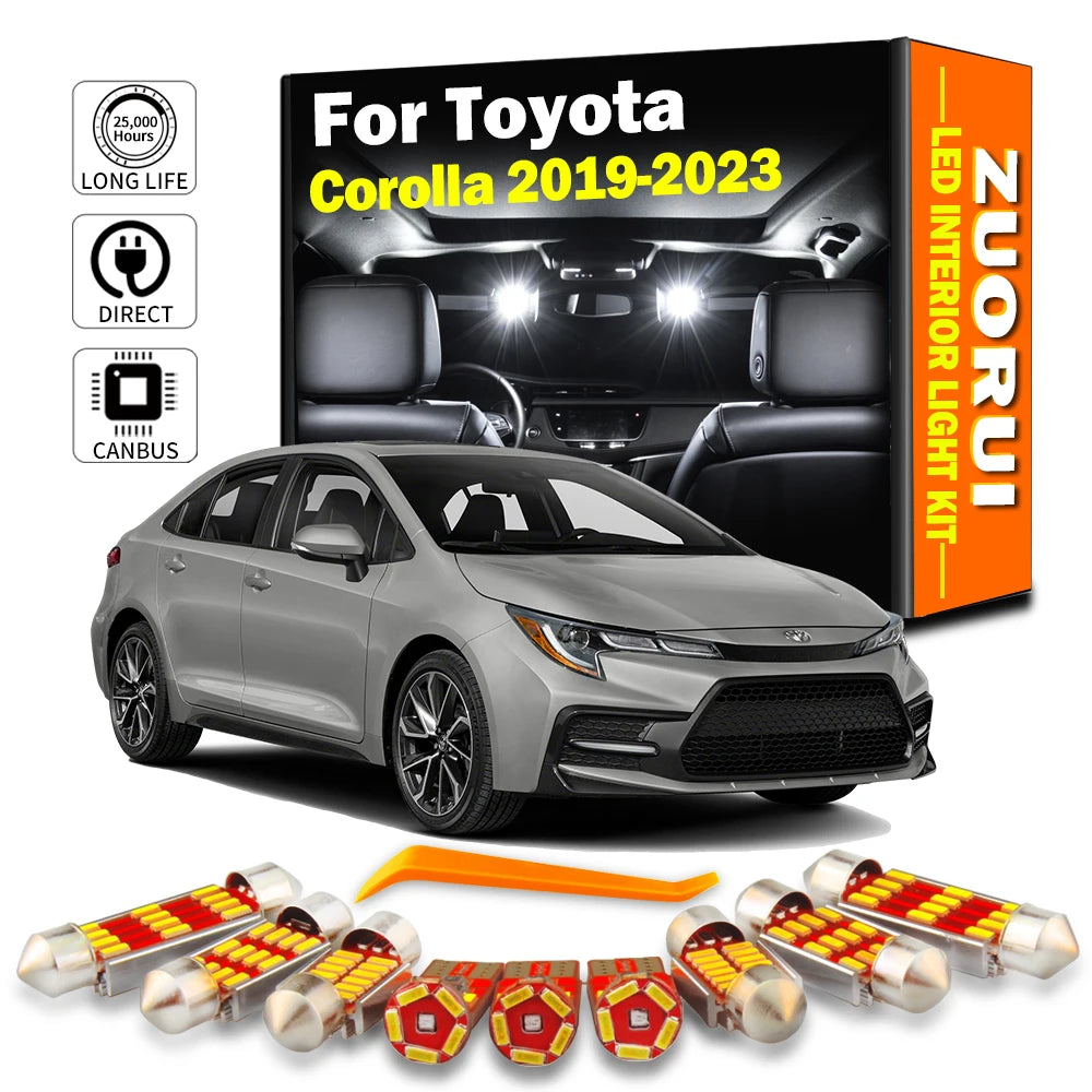 AutoGlowLED 11Pcs Canbus LED Interior Light Kit for Toyota Corolla 2019-2023