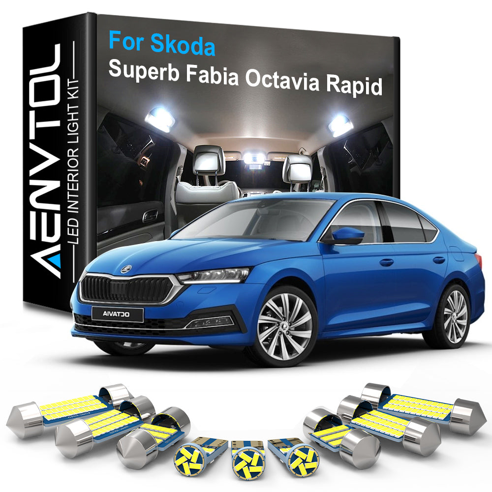 AutoGlowLED LED Interior Light Kit for Skoda Superb Fabia Octavia Rapid Canbus