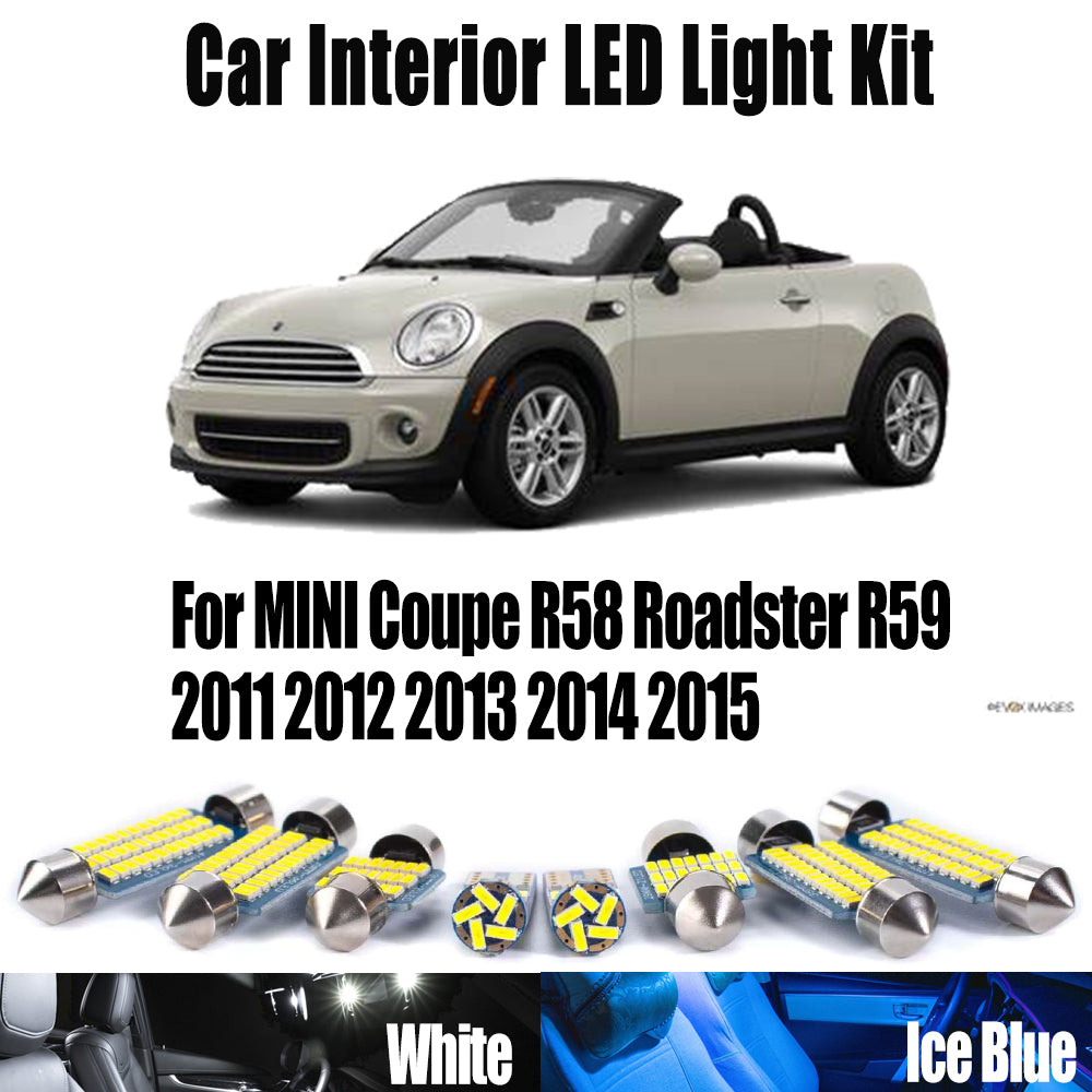 AutoGlowLED 10Pc Canbus LED Interior Light Kit for MINI Coupe R58 Roadster R59 2011-2015
