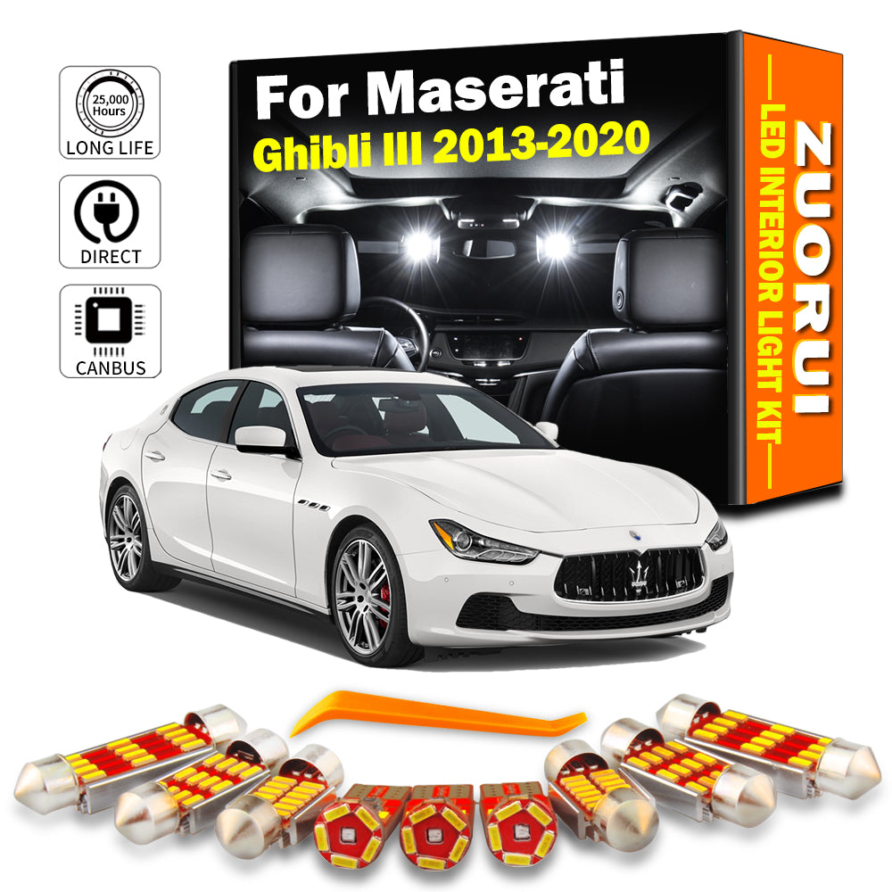 AutoGlowLED 16Pcs LED Interior Light Kit for Maserati Ghibli III 2013-2020
