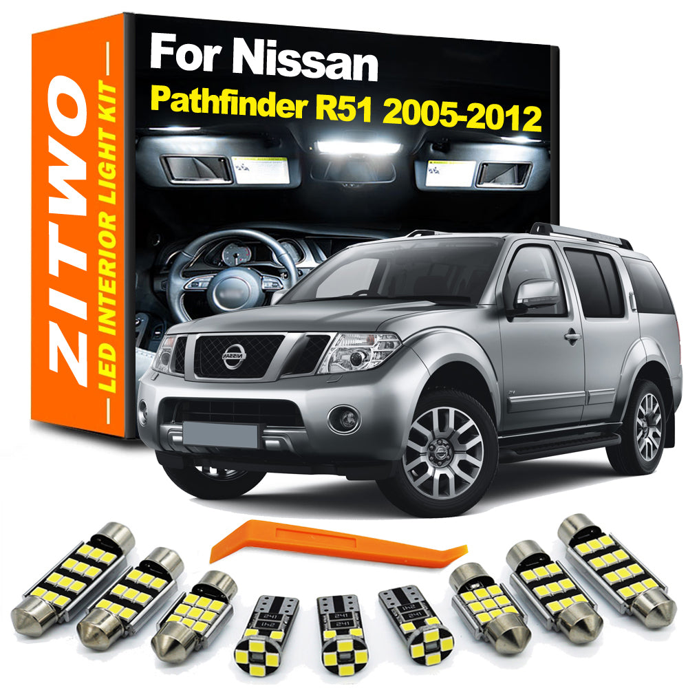 AutoGlowLED 15-Piece LED Interior Light Kit for Nissan Pathfinder R51 2005-2012