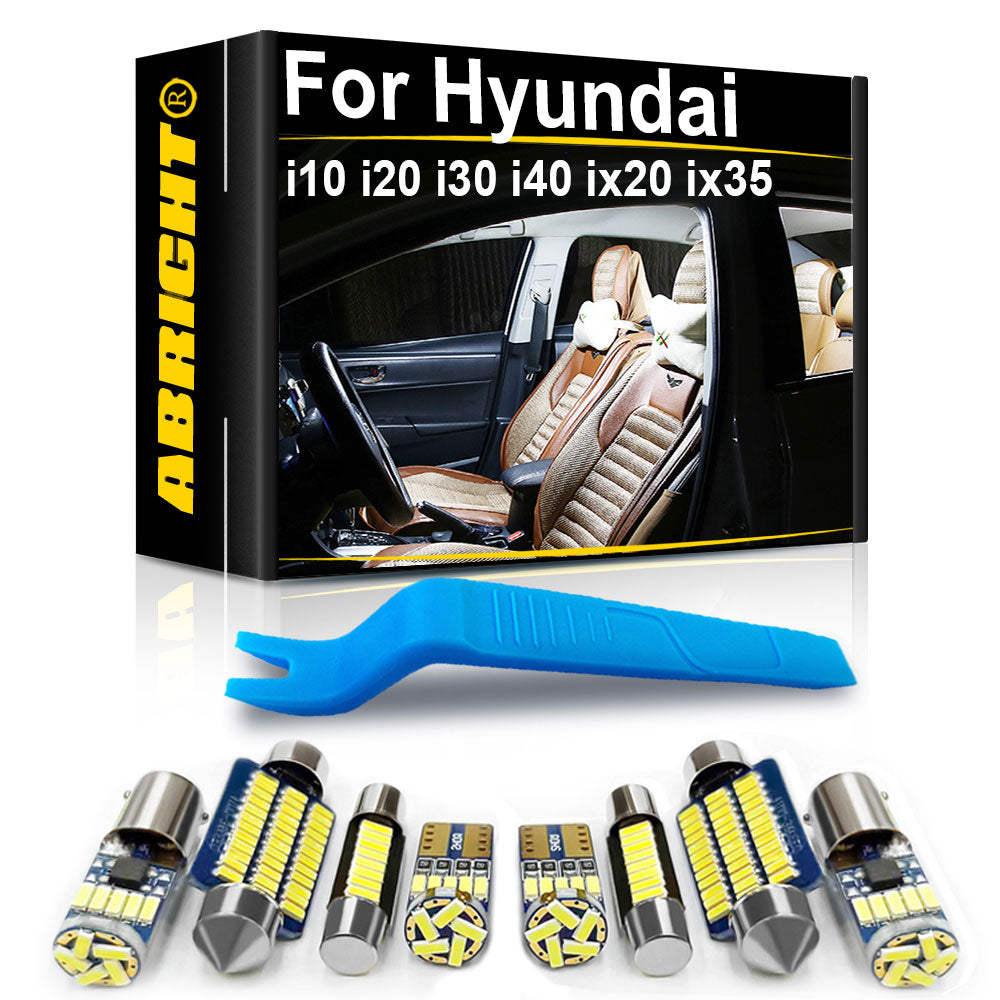 AutoGlowLED LED Interior Light Kit for Hyundai i10 i20 i30 i40 ix20 ix35 Tucson Santa Fe