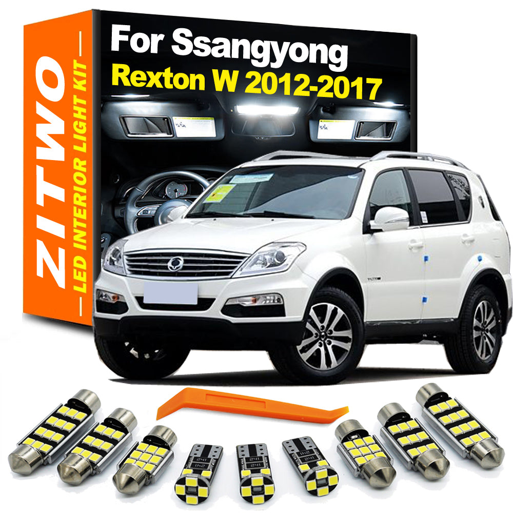 AutoGlowLED 11Pcs Canbus LED Interior Light Kit for Ssangyong Rexton W 2012-2017