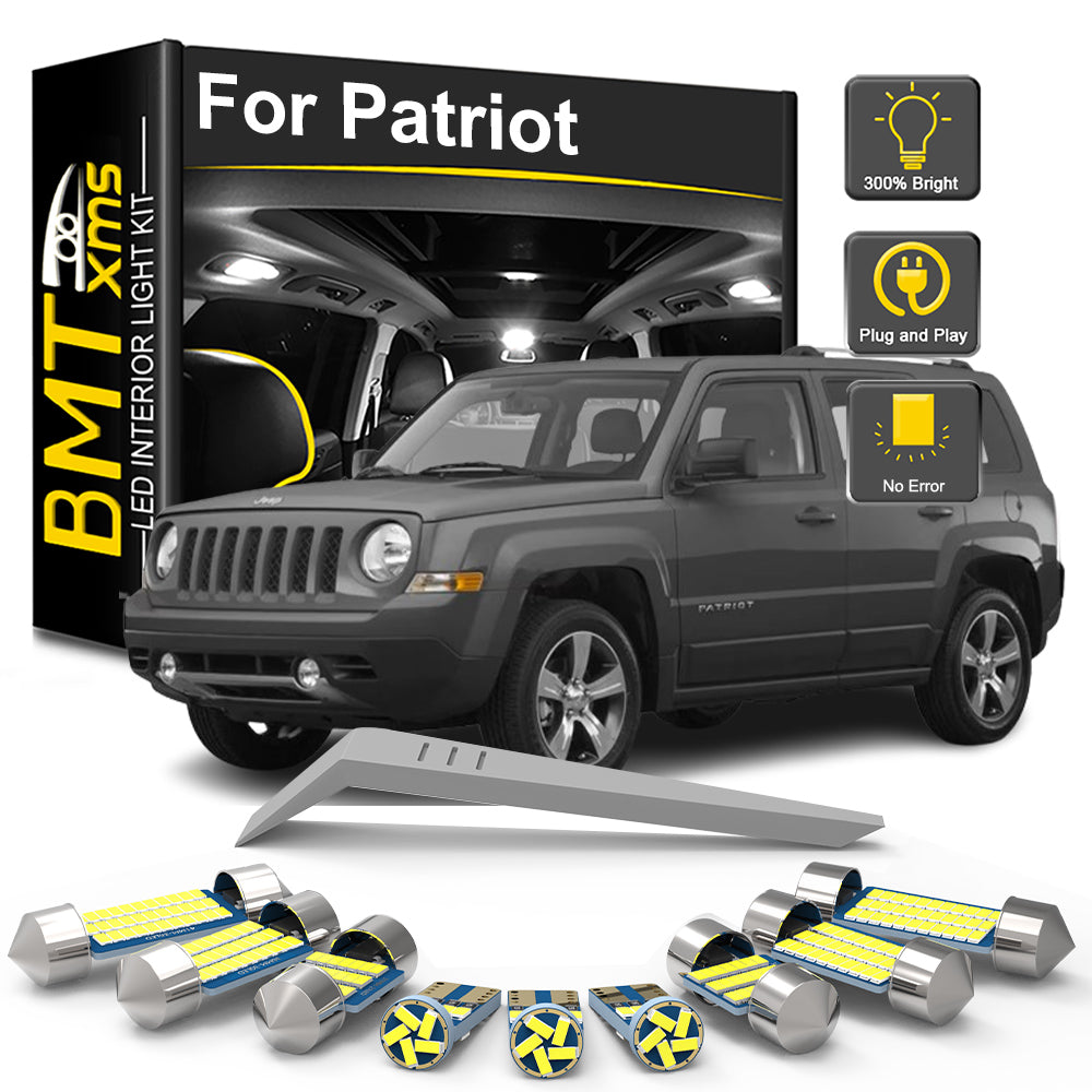 AutoGlowLED 8Pc LED Interior Light Kit for Jeep Patriot 2007-2017