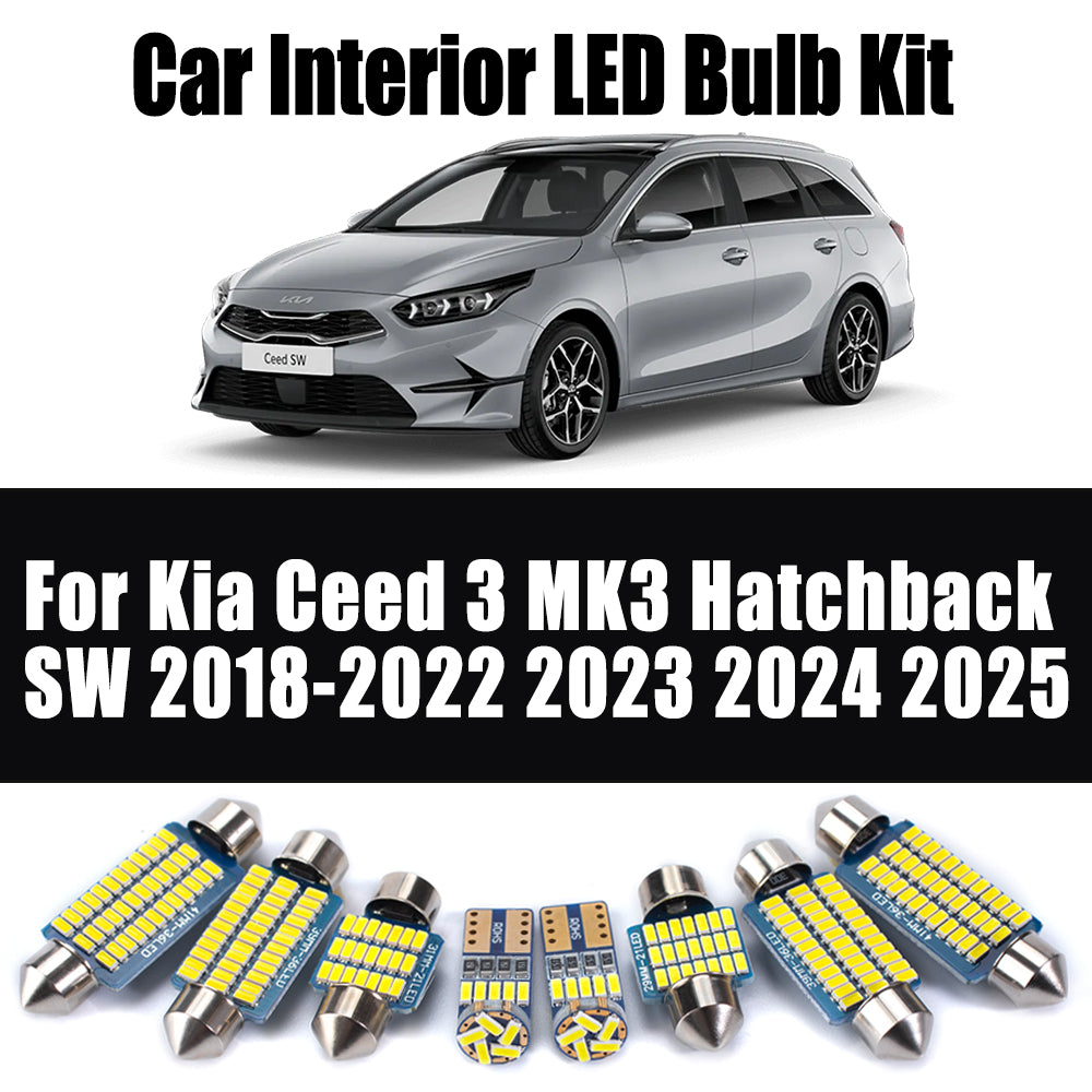 AutoGlowLED 12Pc LED Interior Light Kit for Kia Ceed 3 MK3 2018-2025