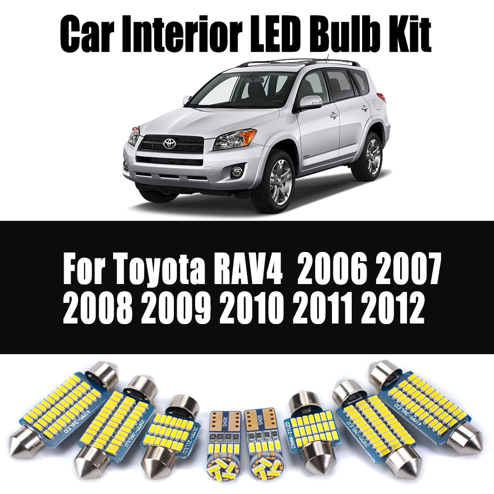 AutoGlowLED 10Pcs Canbus LED Interior Light Kit for Toyota RAV4 2006-2012