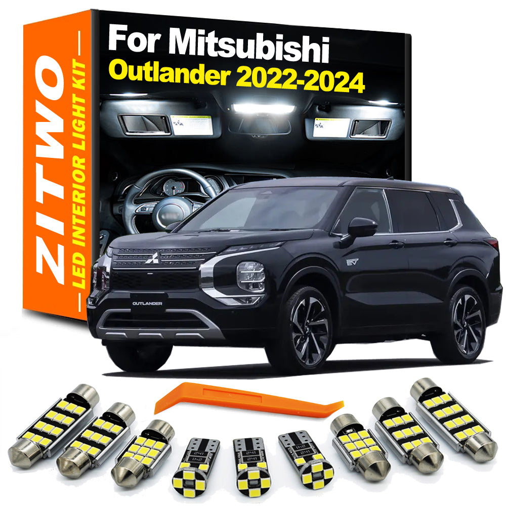 AutoGlowLED LED Interior Light Kit for Mitsubishi Outlander 2022-2024 Dome Map License Plate
