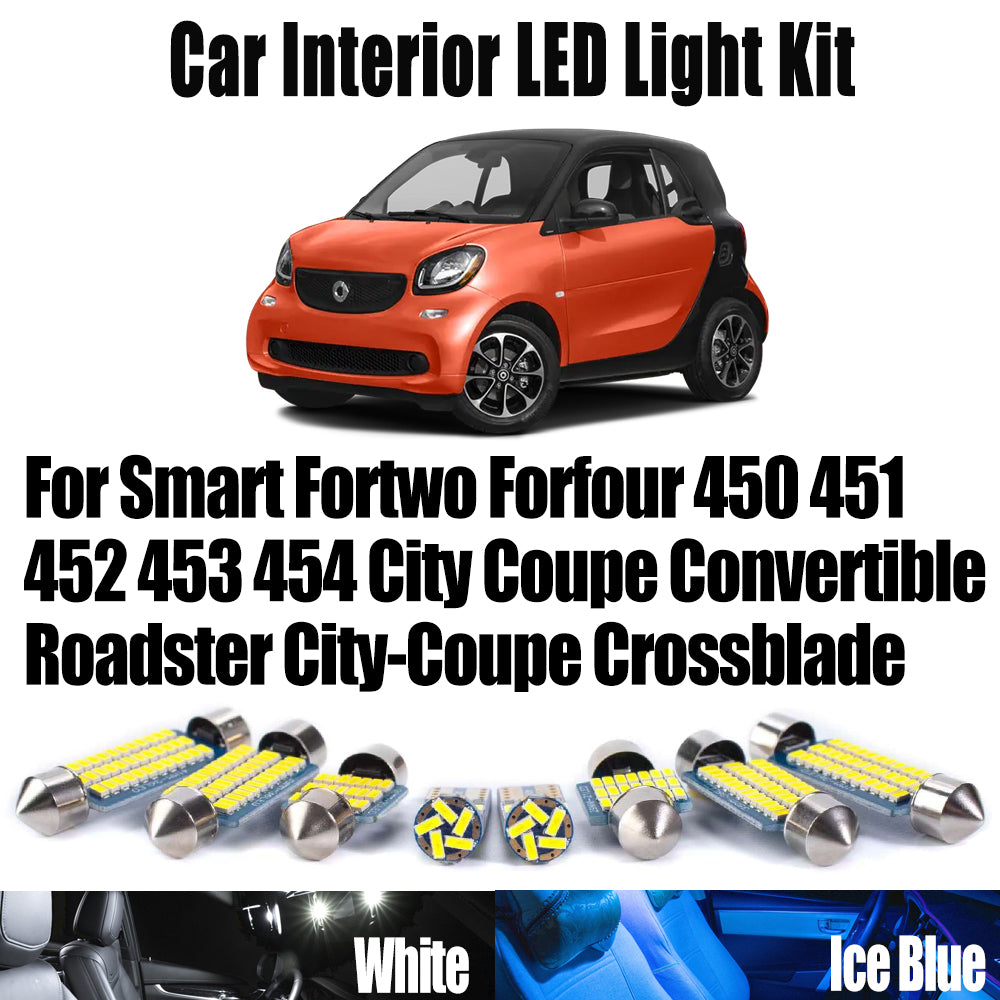 AutoGlowLED Car Interior LED Light Kit for Smart Fortwo Forfour 450-454