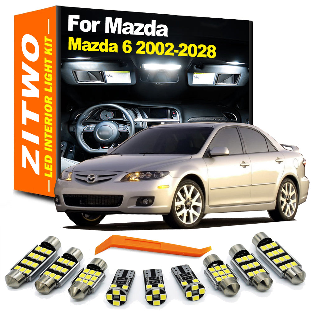 AutoGlowLED Canbus LED Interior Light Kit for Mazda 6 2002-2008 (12 Pcs)