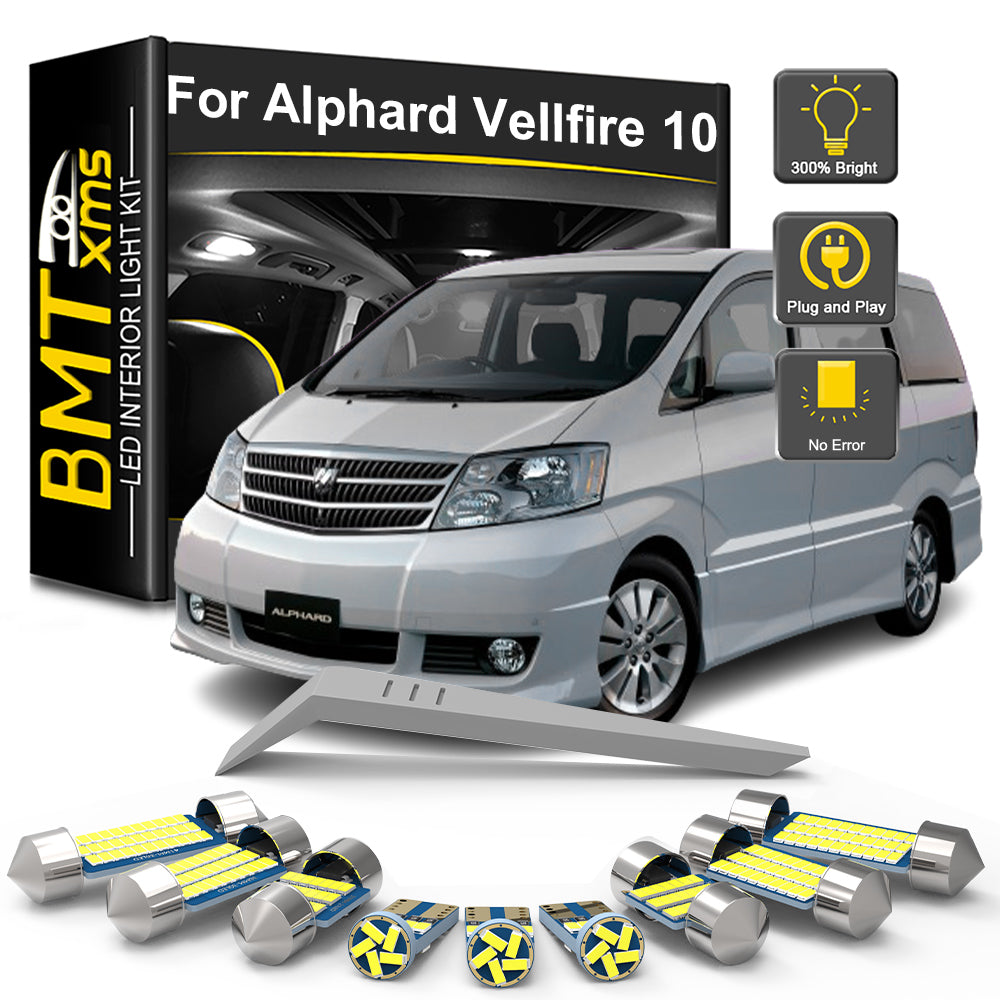 AutoGlowLED 13Pc Canbus LED Interior Light Kit for Toyota Alphard Vellfire 10 Series