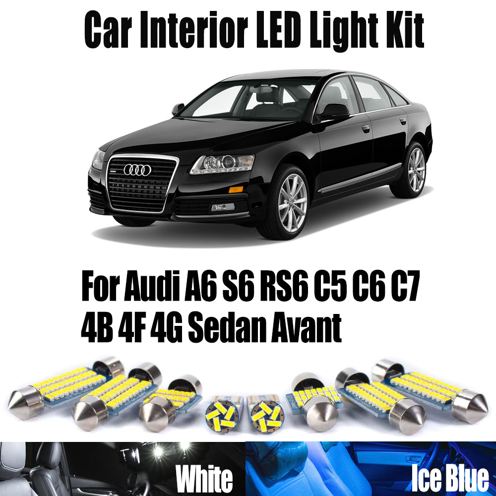AutoGlowLED Canbus LED Interior Lights Kit for Audi A6 S6 RS6 C5 C6 C7