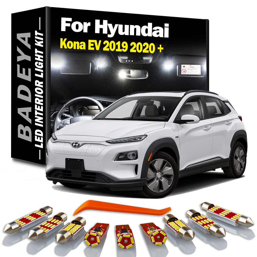 AutoGlowLED 12Pcs Canbus LED Interior Light Kit for Hyundai Kona EV 2019-2022