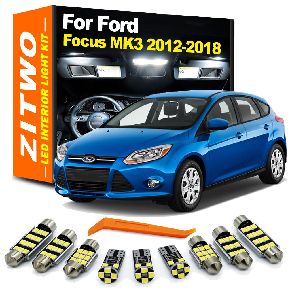 AutoGlowLED 8Pcs LED Interior Light Kit for Ford Focus 3 MK3 2012-2018