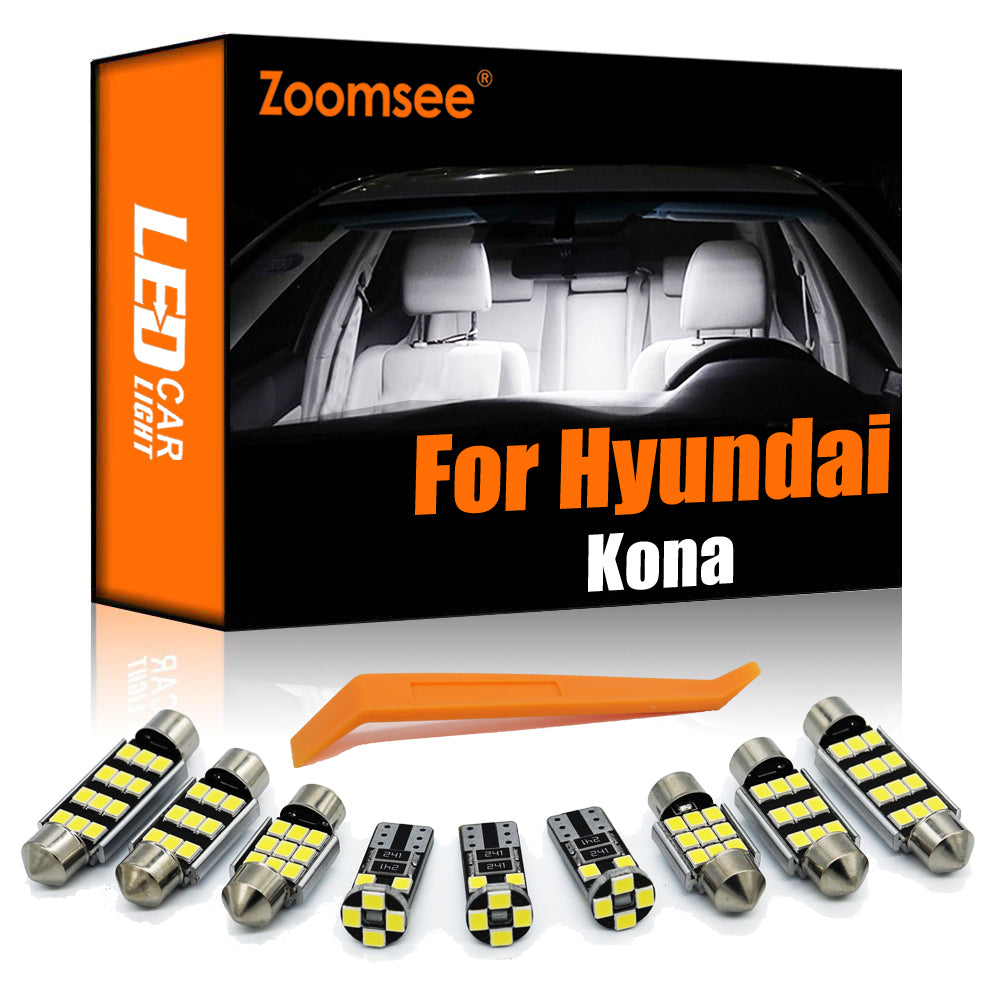 AutoGlowLED 13Pcs Interior LED Light Kit for Hyundai Kona & Kona EV 2017-2021
