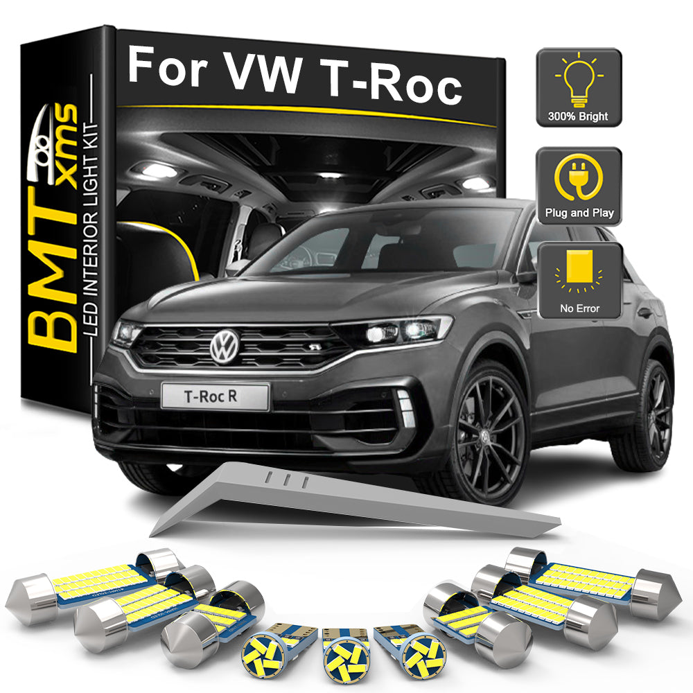 AutoGlowLED 8Pcs LED Interior Light Kit for VW T-ROC TROC A11 2017-2023
