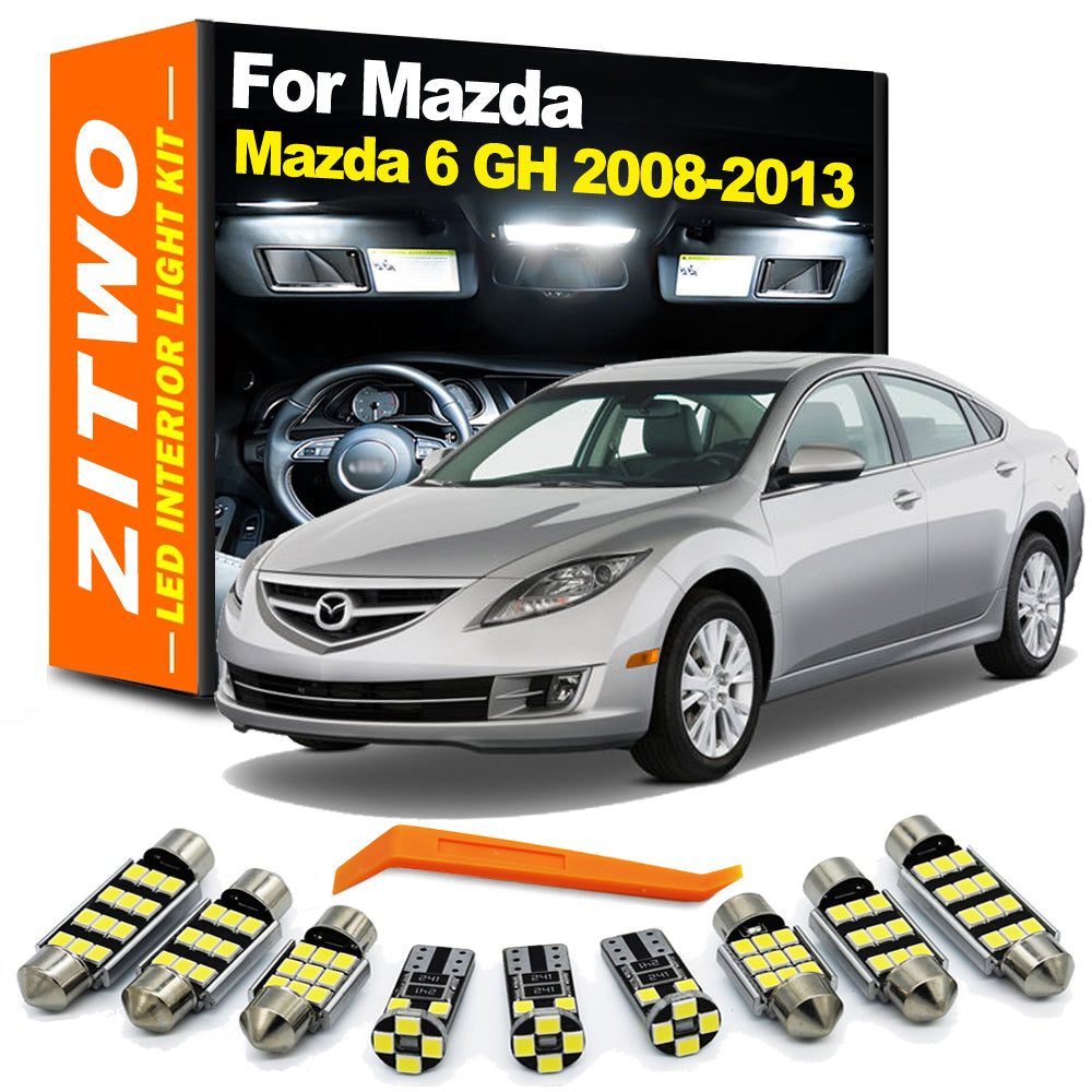 AutoGlowLED 13pc LED Interior Light Kit for Mazda 6 MK2 GH 2008-2013