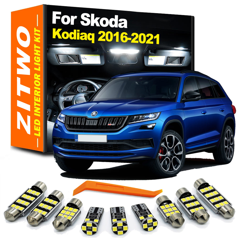 AutoGlowLED 15Pcs LED Interior Light Kit for Skoda Kodiaq 2016-2021