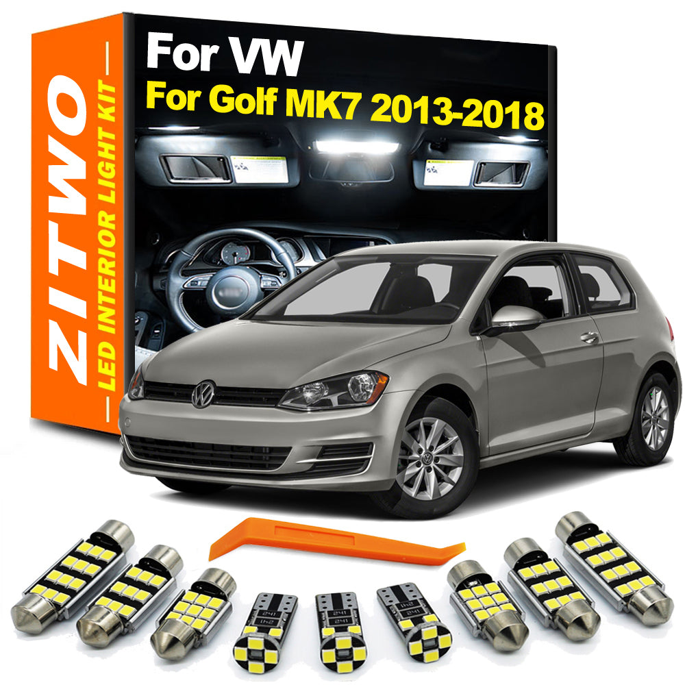 AutoGlowLED 13Pcs LED Interior Light Kit for VW Golf 7 MK7 GTI 2013-2018