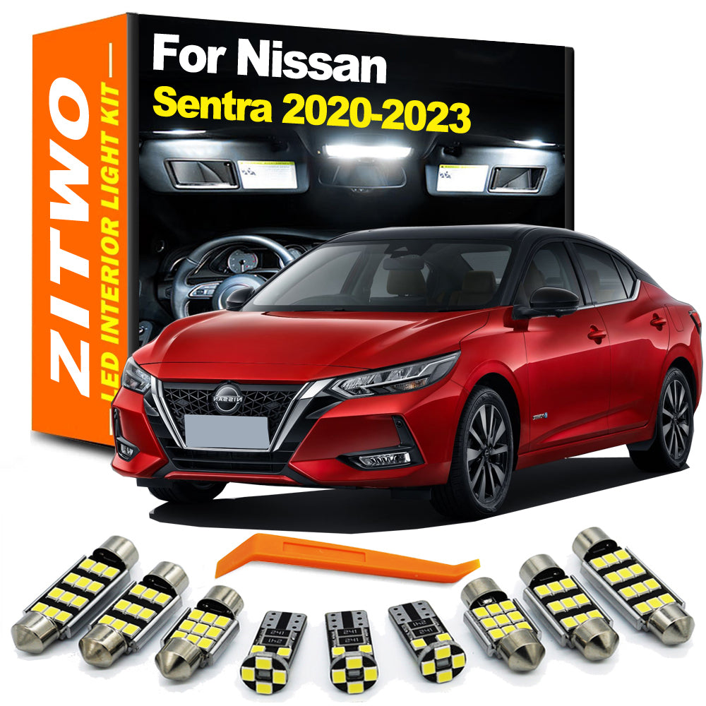 AutoGlowLED 9Pcs Canbus LED Interior Light Kit for Nissan Sentra B18 2020-2023