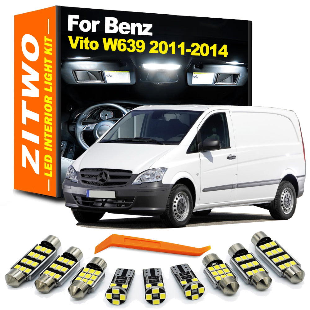 AutoGlowLED 10-Piece Canbus LED Interior Light Kit for Mercedes Vito W639 2011-2014
