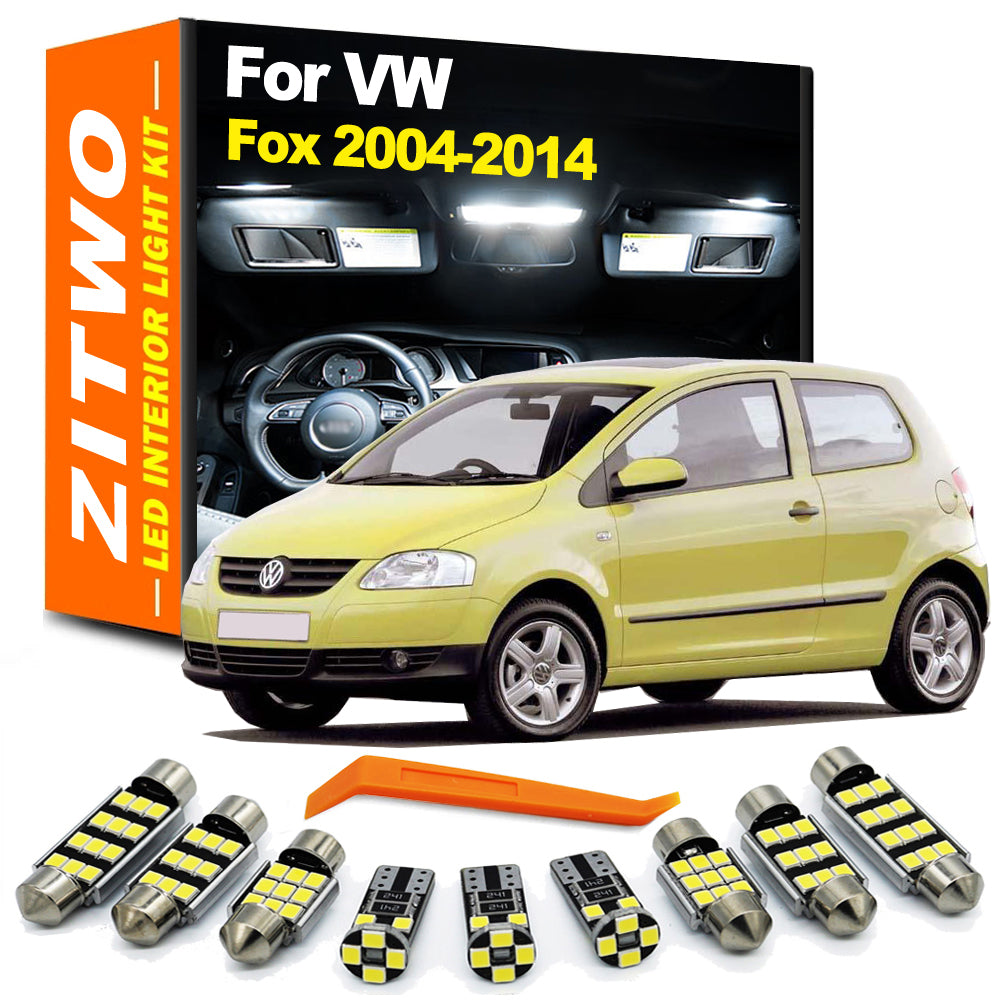 AutoGlowLED 9Pcs LED Interior Light Kit for VW Fox MK1 2004-2014