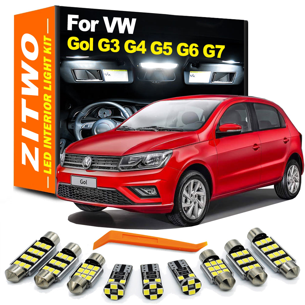 AutoGlowLED 13Pcs LED Interior Light Kit for VW Gol G3-G7 1999-2023