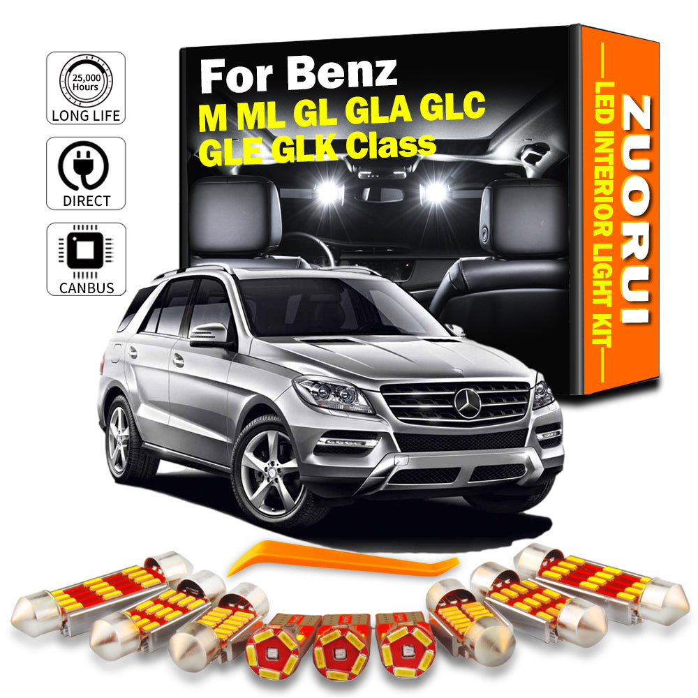 AutoGlowLED Canbus LED Interior Light Kit for Mercedes Benz M ML GL GLA GLC GLE GLK